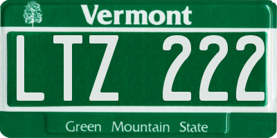 VT license plate LTZ222