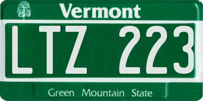 VT license plate LTZ223