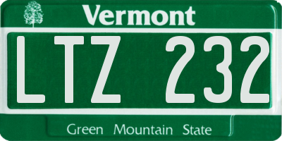 VT license plate LTZ232