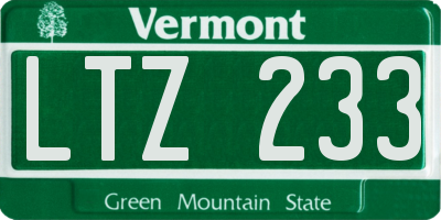 VT license plate LTZ233