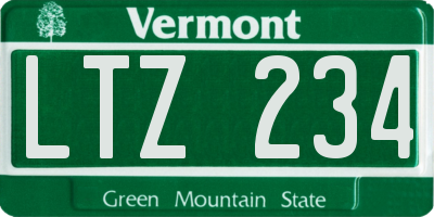 VT license plate LTZ234