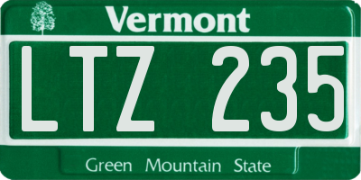 VT license plate LTZ235