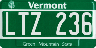 VT license plate LTZ236