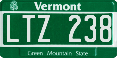 VT license plate LTZ238
