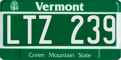 VT license plate LTZ239