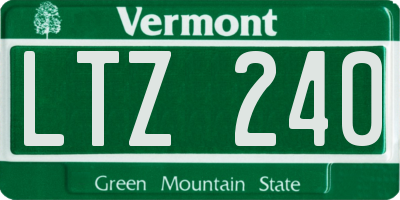 VT license plate LTZ240