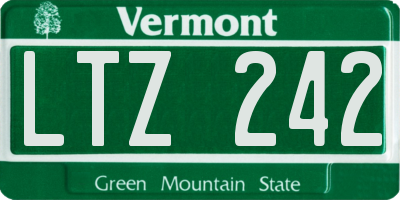VT license plate LTZ242