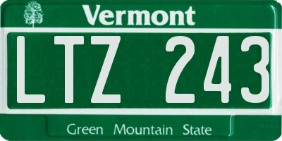 VT license plate LTZ243