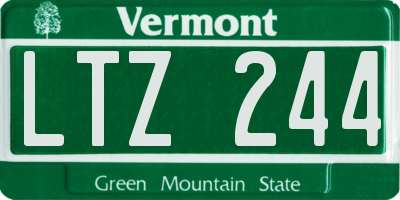 VT license plate LTZ244