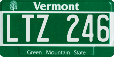 VT license plate LTZ246