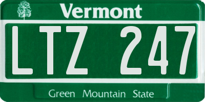 VT license plate LTZ247