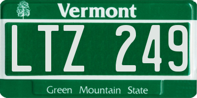 VT license plate LTZ249