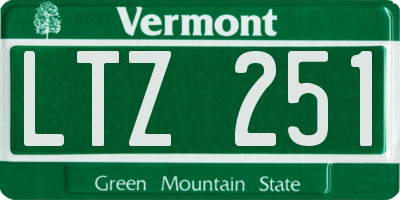 VT license plate LTZ251
