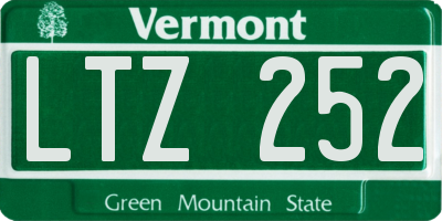 VT license plate LTZ252