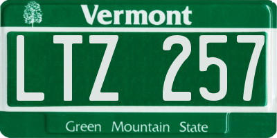 VT license plate LTZ257