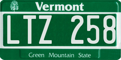 VT license plate LTZ258