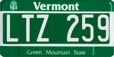 VT license plate LTZ259