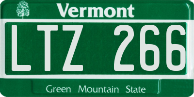 VT license plate LTZ266