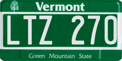 VT license plate LTZ270