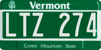 VT license plate LTZ274