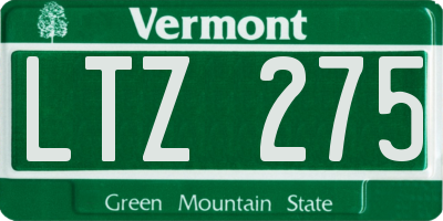 VT license plate LTZ275