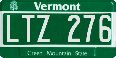 VT license plate LTZ276