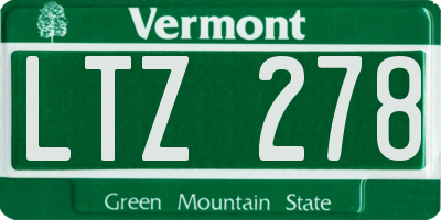VT license plate LTZ278