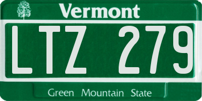 VT license plate LTZ279