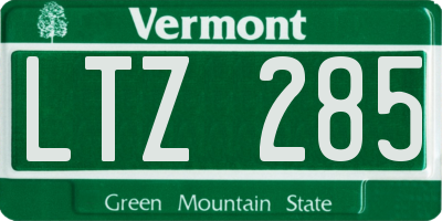 VT license plate LTZ285
