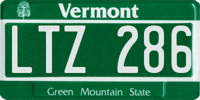 VT license plate LTZ286