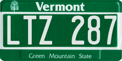 VT license plate LTZ287