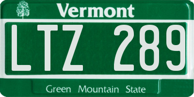 VT license plate LTZ289
