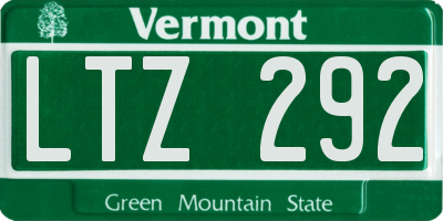 VT license plate LTZ292