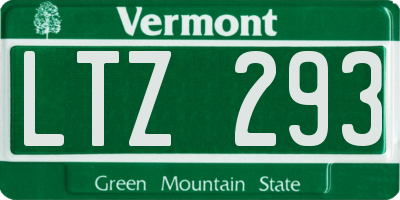 VT license plate LTZ293