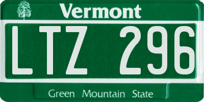 VT license plate LTZ296
