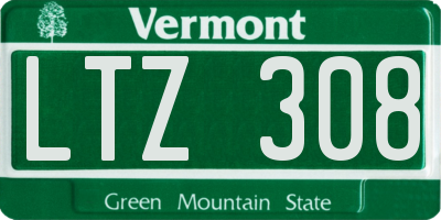 VT license plate LTZ308