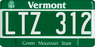 VT license plate LTZ312