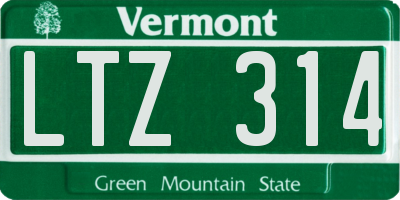 VT license plate LTZ314