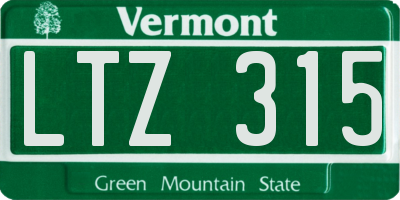VT license plate LTZ315