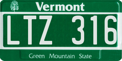 VT license plate LTZ316