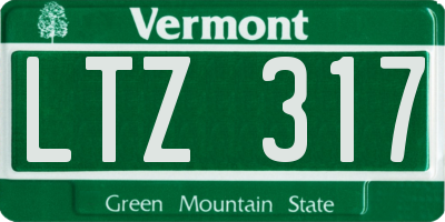 VT license plate LTZ317