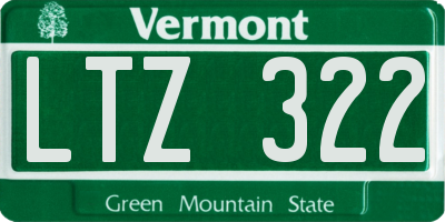 VT license plate LTZ322