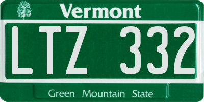 VT license plate LTZ332