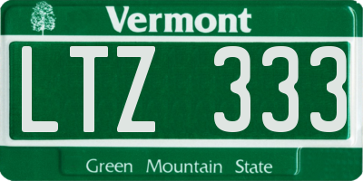 VT license plate LTZ333
