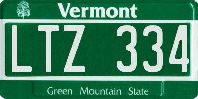 VT license plate LTZ334