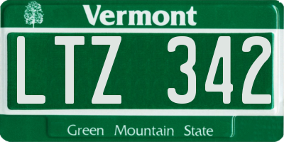 VT license plate LTZ342