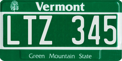 VT license plate LTZ345