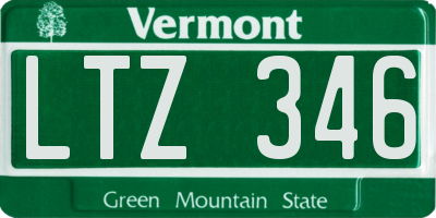 VT license plate LTZ346