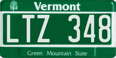 VT license plate LTZ348