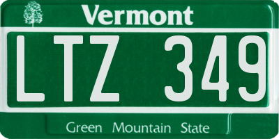 VT license plate LTZ349